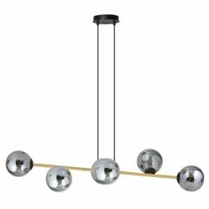 Best Sale EMIBIG LIGHTING Suspension Gravity, graphite/or/noir, verre, E14