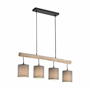 Cheap JUST LIGHT. Suspension Green Tribu, abat-jour papier, 4 lampes