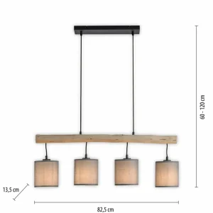 Cheap JUST LIGHT. Suspension Green Tribu, abat-jour papier, 4 lampes