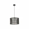 Shop Viokef Suspension Grido avec abat-jour en bambou, noire