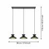 Outlet EGLO Suspension Grizedale à 3 lampes, noire/laiton