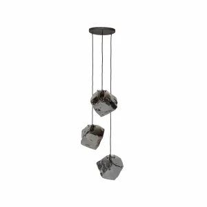 Store Zijlstra Suspension Guldenthal, abat-jour verre, 3 lampes