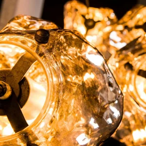 Store Zijlstra Suspension Guldenthal, verre, spirale, 5 lampes