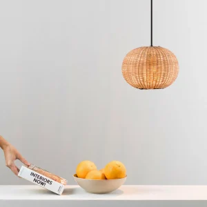 Flash Sale FARO BARCELONA Suspension Haka avec abat-jour en rotin, Ø 25 cm