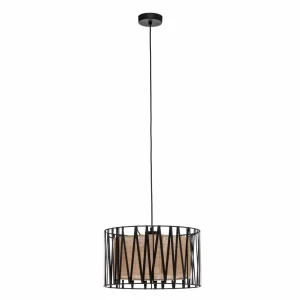 Fashion TK Lighting Suspension Harmony, noir, Jute Natur, Ø 40 cm