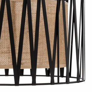 Fashion TK Lighting Suspension Harmony, noir, Jute Natur, Ø 40 cm