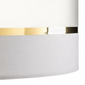 Clearance HELAM Suspension Helen abat-jour tissu blanc-doré Ø 40cm