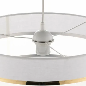 Clearance HELAM Suspension Helen abat-jour tissu blanc-doré Ø 40cm
