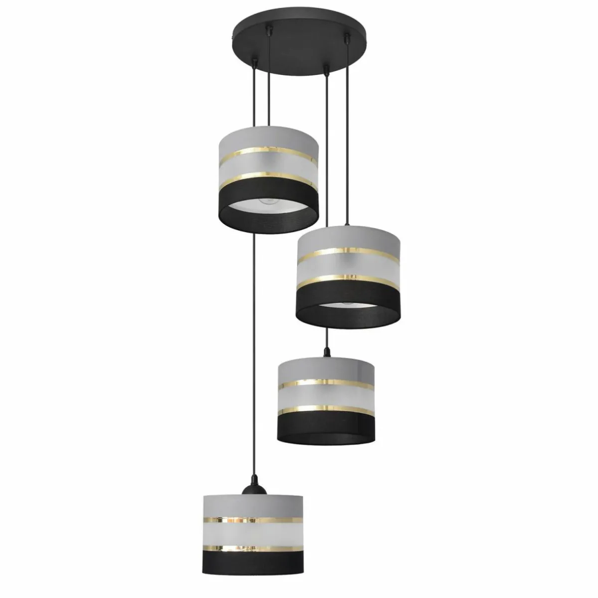 suspension_helen_ronde_gris_noir_dor__lampes_1.webp New HELAM Suspension Helen ronde gris, noir, doré 4 lampes