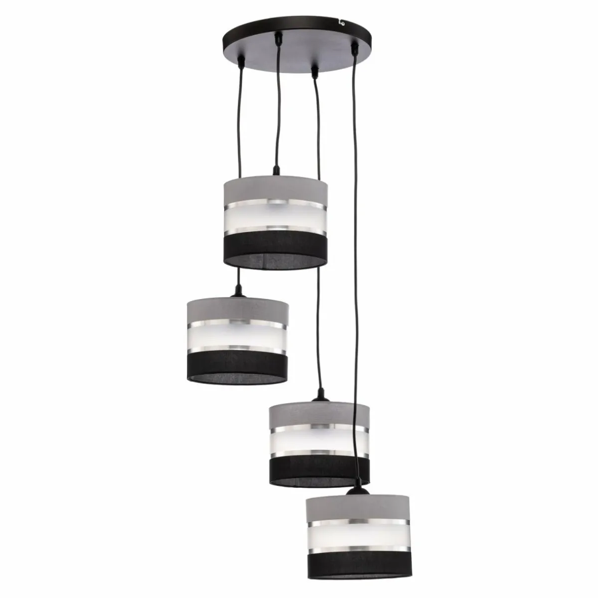 suspension_helen_ronde_grisnoirargent__lampes_1.webp Cheap Euluna Suspension Helen ronde gris-noir-argenté 4 lampes