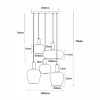 Fashion Lucide Suspension Ilona, verre, multicolore, Ø 45 cm, à 5 lampes