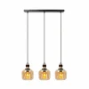 Cheap Lucide Suspension Ilona, verre, noir/ambre, 3 lampes