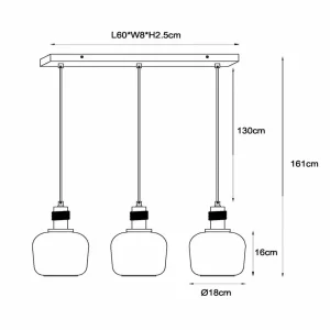Cheap Lucide Suspension Ilona, verre, noir/ambre, 3 lampes