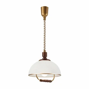 Cheap Lamkur Lighting Suspension Ilsa, blanc/or, Ø 30 cm, hauteur réglable