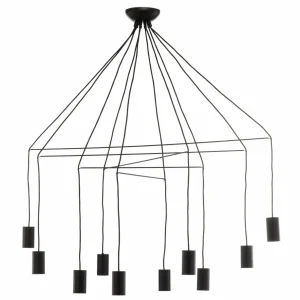 Online Nowodvorski Lighting Suspension Imbria, 10 lampes, longueur 126cm noir