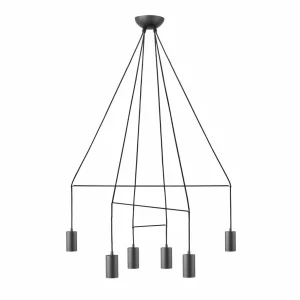 Fashion Nowodvorski Lighting Suspension Imbria, 6 lampes, longueur 93cm, noir