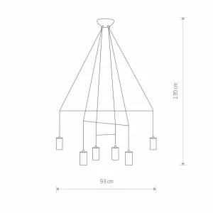 Fashion Nowodvorski Lighting Suspension Imbria, 6 lampes, longueur 93cm, noir