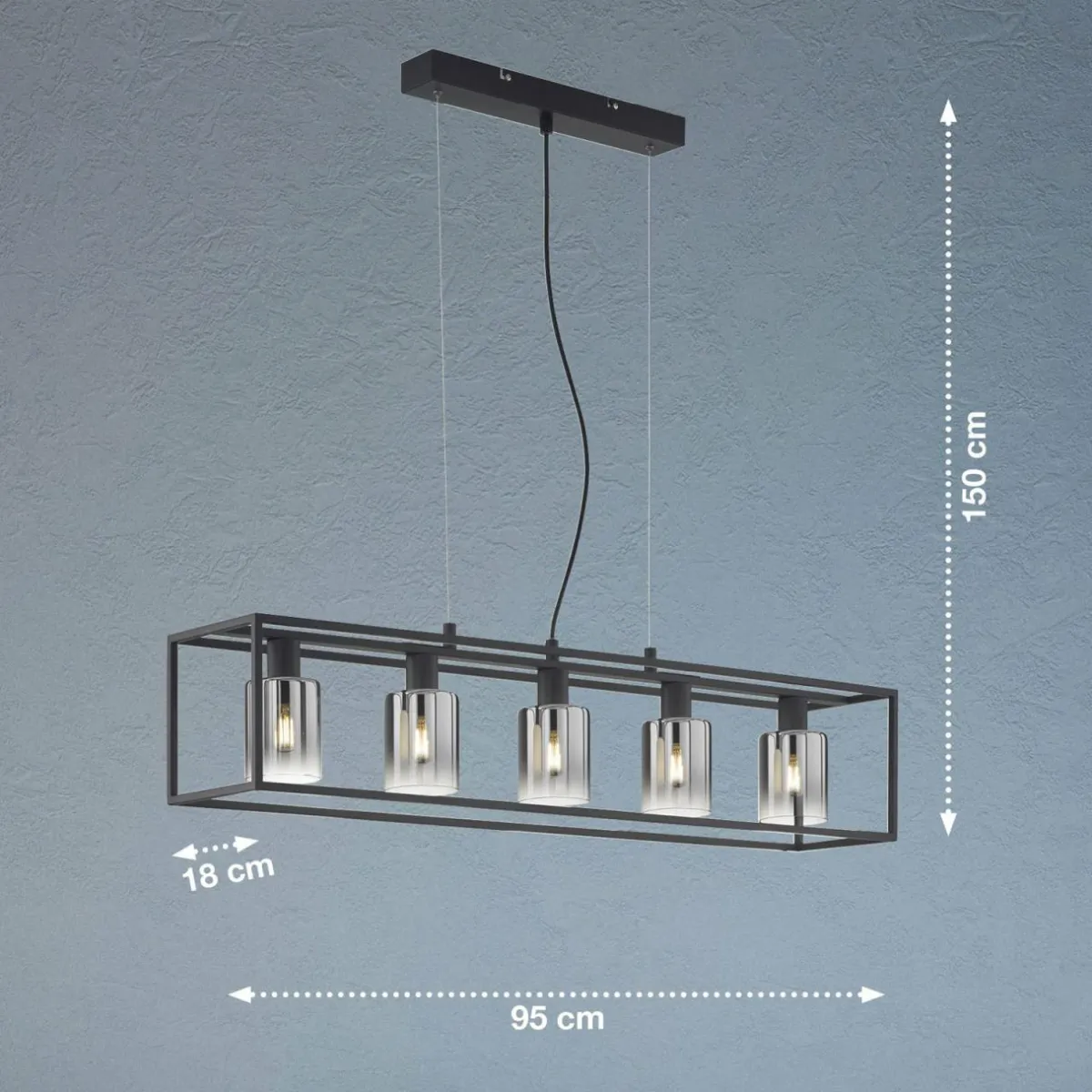 suspension_iska_abatjour_en_verre__cinq_lampes_1.webp Best FISCHER & HONSEL Suspension Iska abat-jour en verre, à cinq lampes
