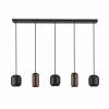 Cheap Brilliant Suspension Jane, longueur 102 cm, noir/brun/vert, 5 lampes