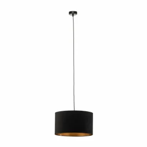 Cheap EMIBIG LIGHTING Suspension Jari abat-jour tissu 1 lampe noir doré