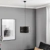 Hot EMIBIG LIGHTING Suspension Jari tissu 1 lampe, noir marbré
