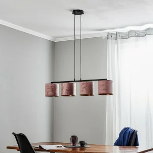 Store EMIBIG LIGHTING Suspension Jari x4 longue, rosé-doré