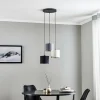 Store EMIBIG LIGHTING Suspension Jari x3 ronde, noir-blanc-gris