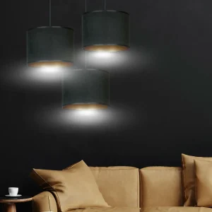 Best EMIBIG LIGHTING Suspension Jari x3 ronde, noir-doré