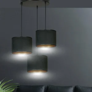 Best EMIBIG LIGHTING Suspension Jari x3 ronde, noir-doré