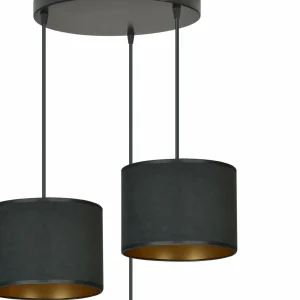 Best EMIBIG LIGHTING Suspension Jari x3 ronde, noir-doré