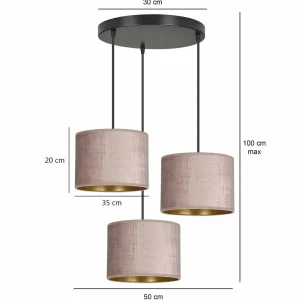 Discount EMIBIG LIGHTING Suspension Jari x3 ronde, rosé-doré