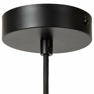Discount Lucide Suspension Jessica, rose, 1 lampe, Ø 30 cm, coton