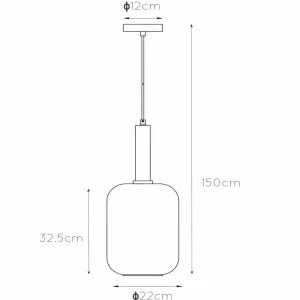 Clearance Lucide Suspension Joanet, verre fumé, à 1 lampe