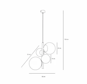 Hot ALDEX Suspension Joel, beige/blanche, à 4 lampes