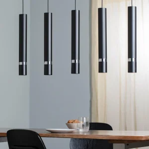 Best Eko-Light Suspension Joker, noire/argentée, à cinq lampes