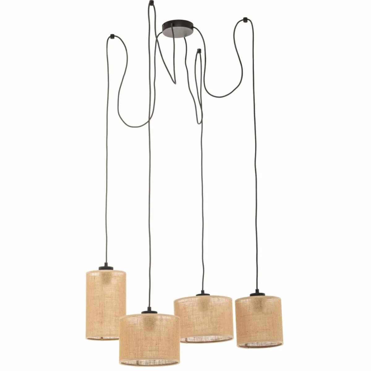 suspension_juta__quatre_lampes_0.webp Online TK Lighting Suspension Juta, à quatre lampes