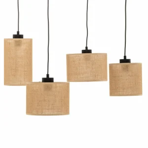 Online TK Lighting Suspension Juta, à quatre lampes