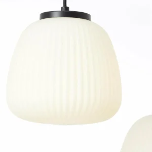 Cheap Brilliant Suspension Kaizen, longueur 125 cm, opale, 5 lampes, métal