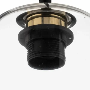 Fashion Argon Suspension Kaja à trois lampes, verre transparent