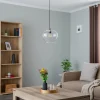 New Euluna Suspension Kaja avec boule en verre transparent, Ø 24 cm