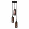 Online Zijlstra Suspension Kamilian 3 lampes fumée/noire perforée