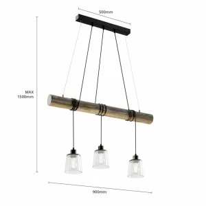 Online BRITOP Suspension Karrl à 3 lampes, gris fumée/grise