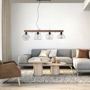 Cheap JUST LIGHT. Suspension Kaska, à quatre lampes