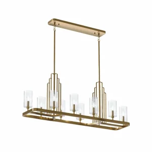 Best Quintiesse Suspension Kimrose, à 10 lampes, laiton