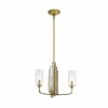 Fashion Quintiesse Suspension Kimrose, à 3 lampes, laiton