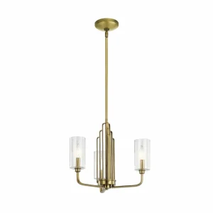 Fashion Quintiesse Suspension Kimrose, à 3 lampes, laiton