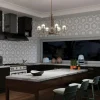 Fashion Quintiesse Suspension Kimrose, à 6 lampes, nickel poli