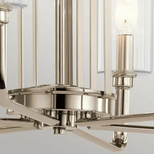 Fashion Quintiesse Suspension Kimrose, à 6 lampes, nickel poli