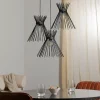 Flash Sale Opviq Suspension Kirpi 3085 à 3 lampes Rondelle noir