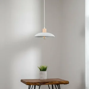 Cheap EMIBIG LIGHTING Suspension Kobe, à 1 lampe, acier, bois, blanc